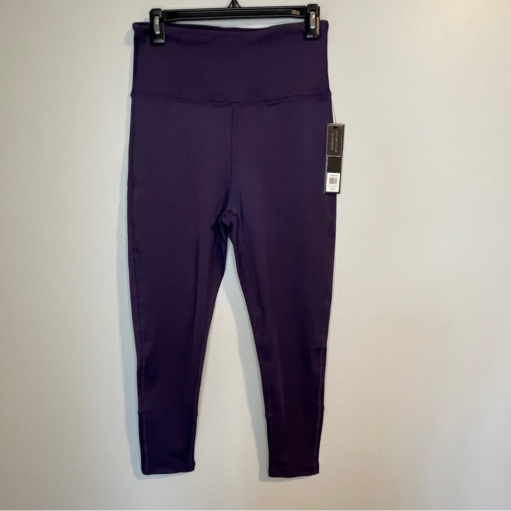 Kay Unger Media Pocket Leggings in Plum Purple L NWT